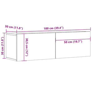 Έπιπλο Τηλεόρασης Sonoma Δρυς 100 x 30 x 30 εκ. από Επεξ. Ξύλο