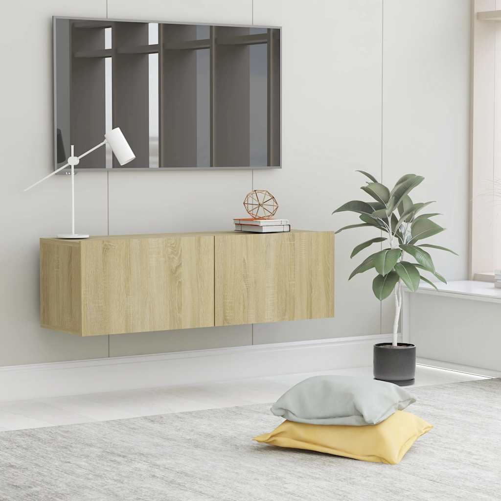 Έπιπλο Τηλεόρασης Sonoma Δρυς 100 x 30 x 30 εκ. από Επεξ. Ξύλο