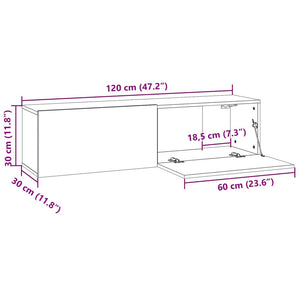 Έπιπλο Τηλεόρασης Γκρι Σκυροδέματος 120x30x30εκ. από Επεξ. Ξύλο - Pakobazaar