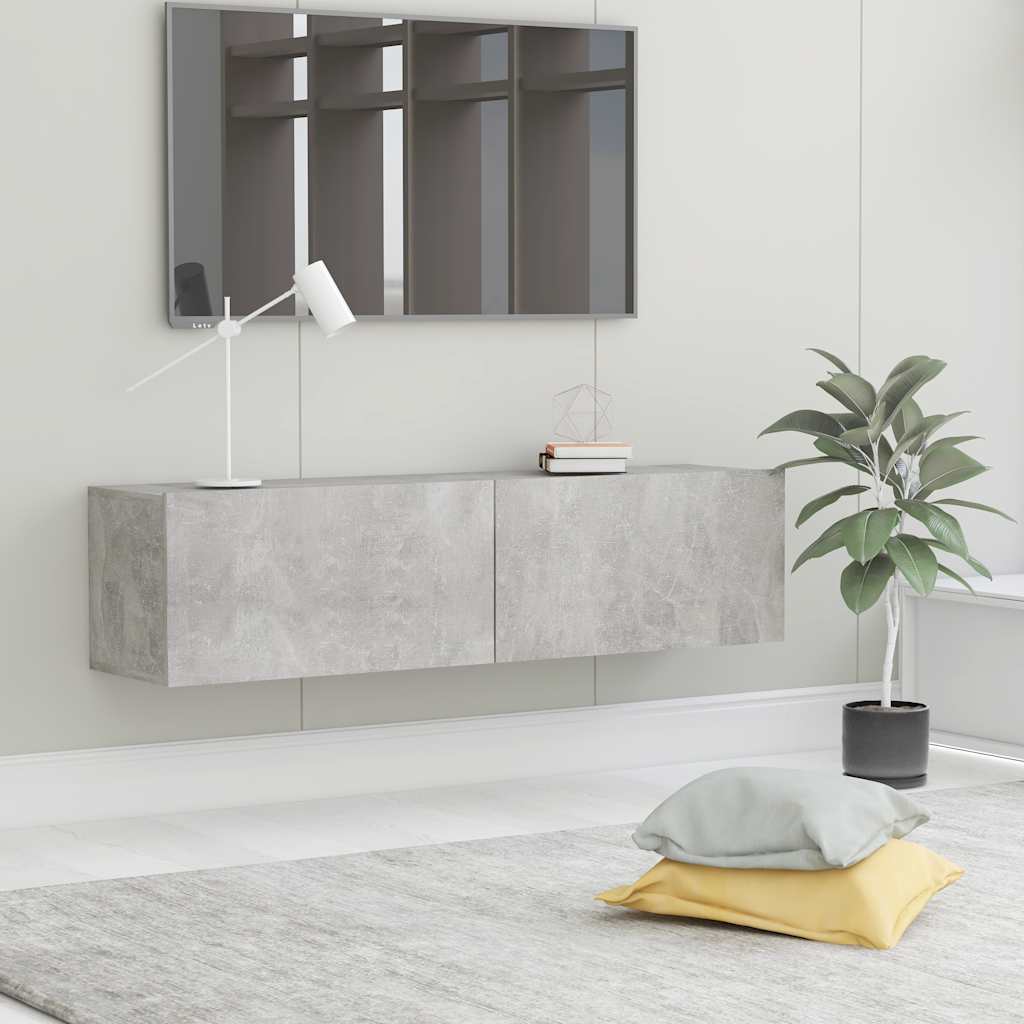 Έπιπλο Τηλεόρασης Γκρι Σκυροδέματος 120x30x30εκ. από Επεξ. Ξύλο - Pakobazaar