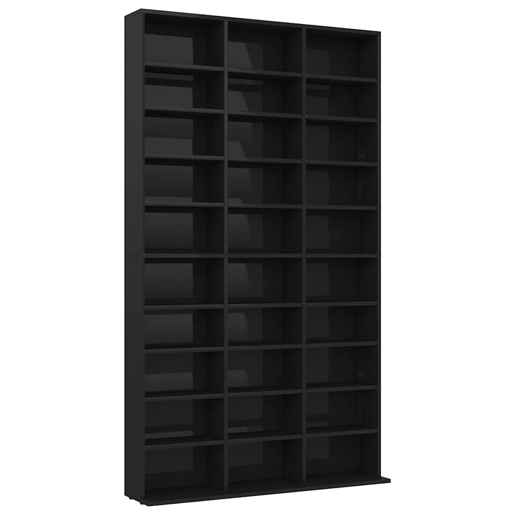 Έπιπλο για CD Γυαλ. Μαύρο 102x23x177,5εκ από Επεξεργασμένο Ξύλο