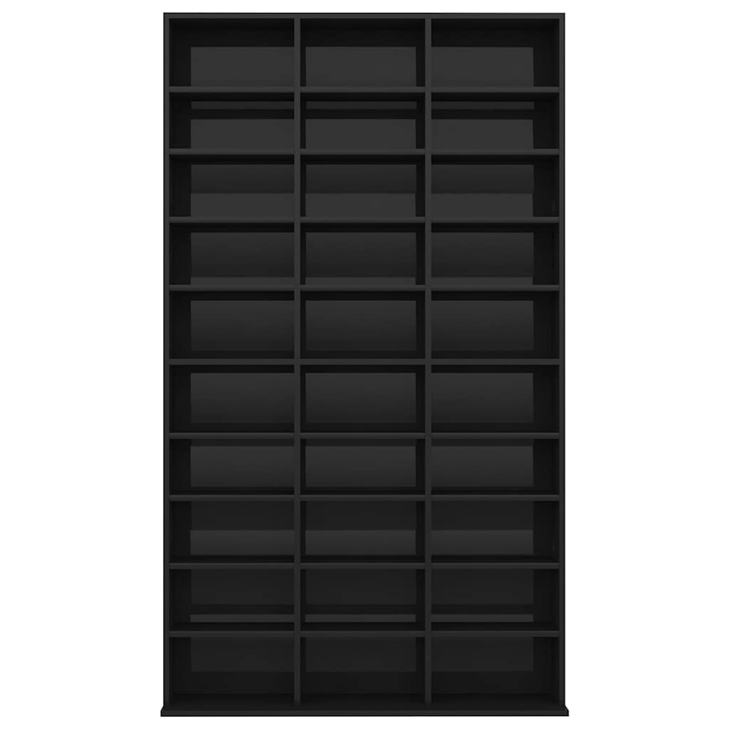 Έπιπλο για CD Γυαλ. Μαύρο 102x23x177,5εκ από Επεξεργασμένο Ξύλο