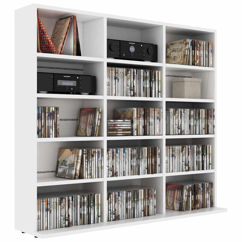 Έπιπλο για CD Λευκό 100 x 23 x 89,5 εκ. από Επεξ. Ξύλο