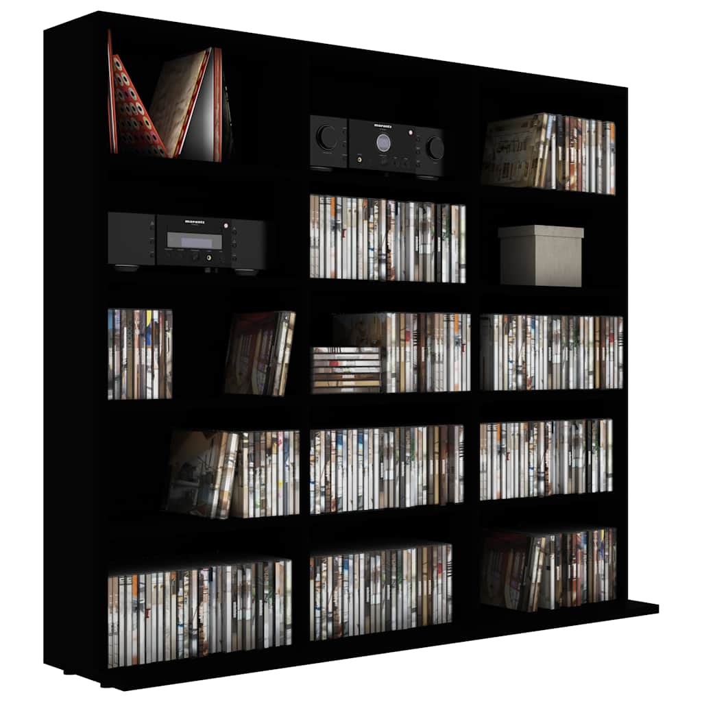 Έπιπλο για CD Μαύρο 100 x 23 x 89,5 εκ. από Επεξ. Ξύλο