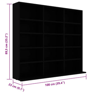 Έπιπλο για CD Μαύρο 100 x 23 x 89,5 εκ. από Επεξ. Ξύλο