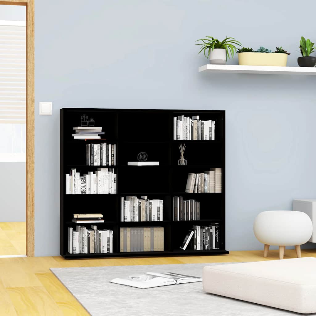 Έπιπλο για CD Μαύρο 100 x 23 x 89,5 εκ. από Επεξ. Ξύλο