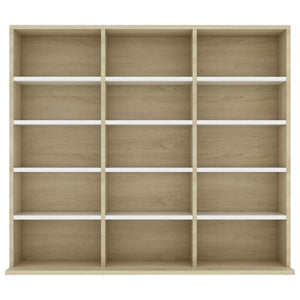 Έπιπλο για CD Λευκό/Sonoma Δρυς 100x23x89,5 εκ. από Μοριοσανίδα
