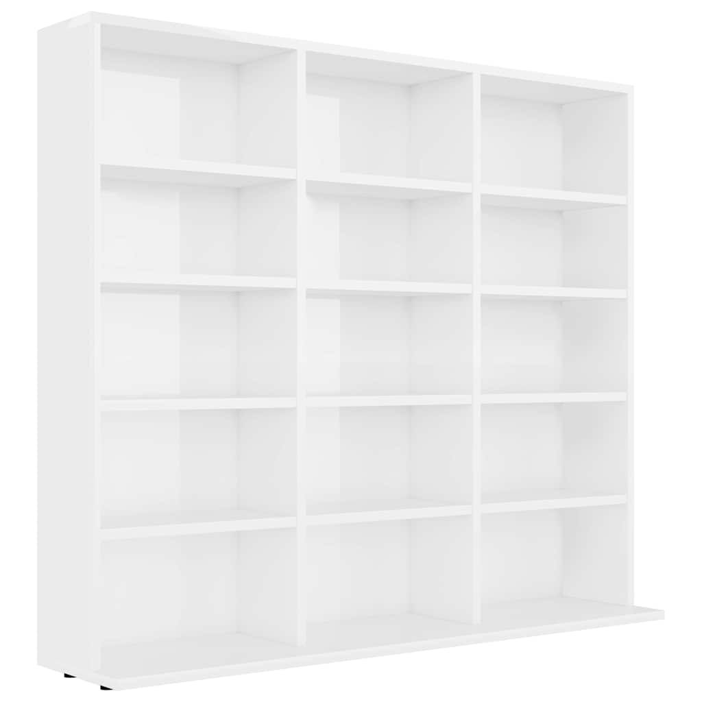 Έπιπλο για CD Γυαλιστερό Λευκό 100 x 23 x 89,5 εκ. Επεξ. Ξύλο - Pakobazaar