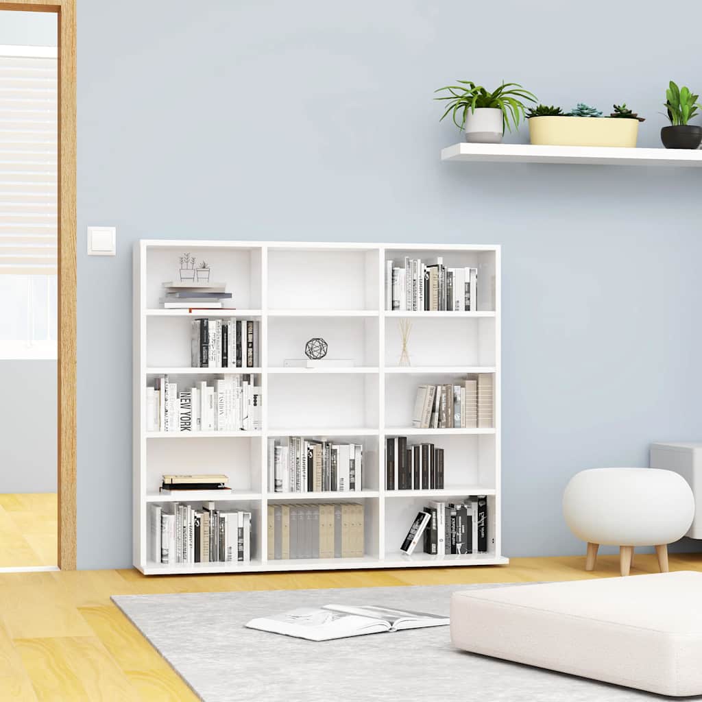 Έπιπλο για CD Γυαλιστερό Λευκό 100 x 23 x 89,5 εκ. Επεξ. Ξύλο - Pakobazaar