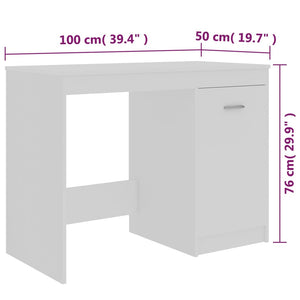 Γραφείο Λευκό 100 x 50 x 76 εκ. από Επεξ. Ξύλο