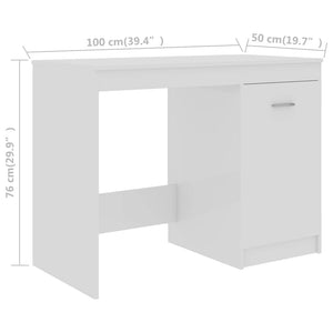 Γραφείο Γυαλιστερό Λευκό 100 x 50 x 76 εκ. από Επεξ. Ξύλο - Pakobazaar