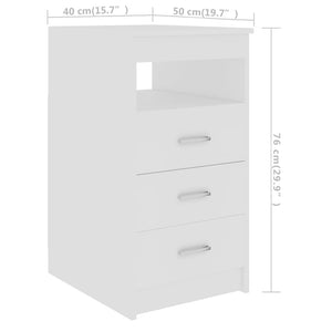 Συρταριέρα Λευκή 40 x 50 x 76 εκ. από Επεξεργασμένο Ξύλο
