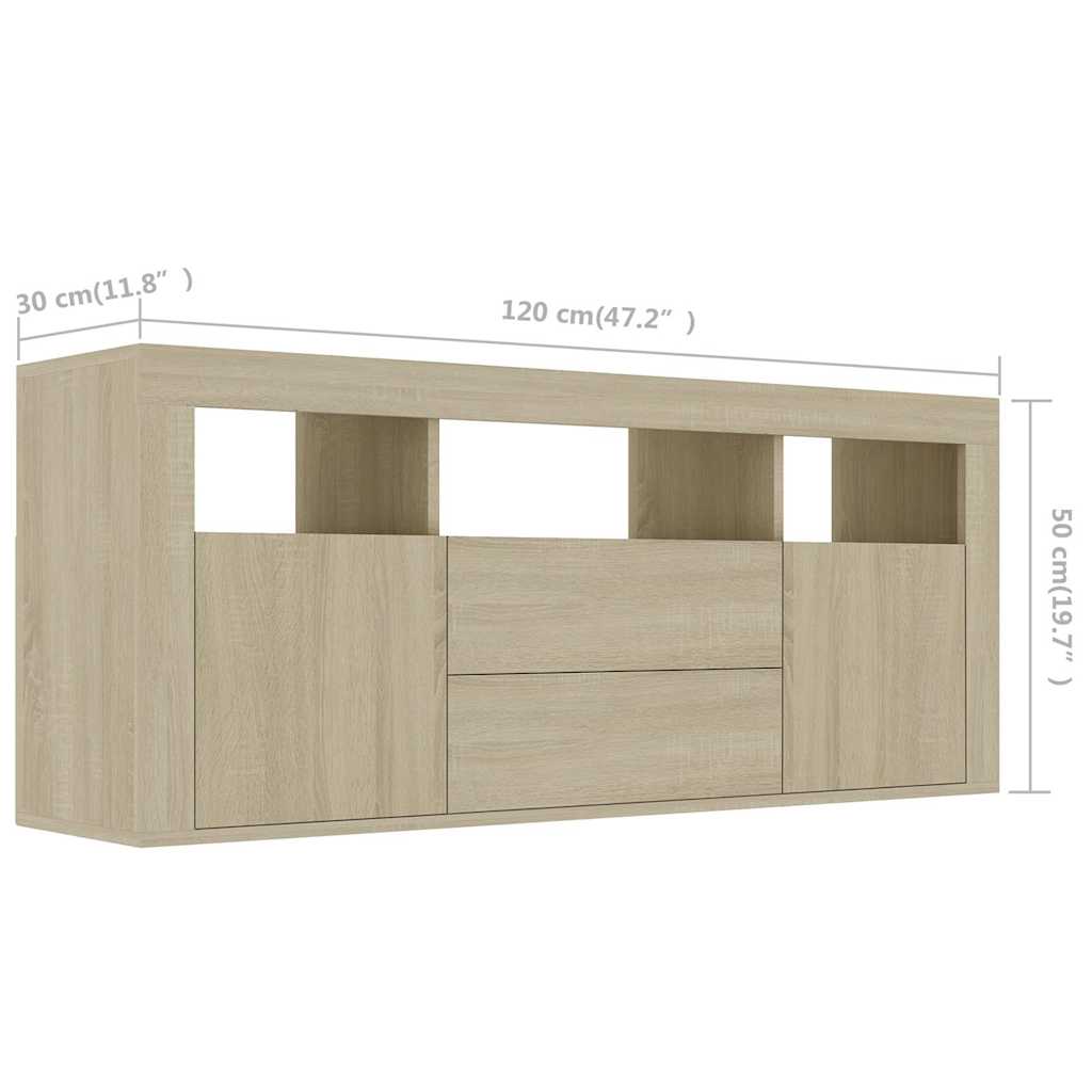Έπιπλο Τηλεόρασης Sonoma Δρυς 120 x 30 x 50 εκ. από Επεξ. Ξύλο