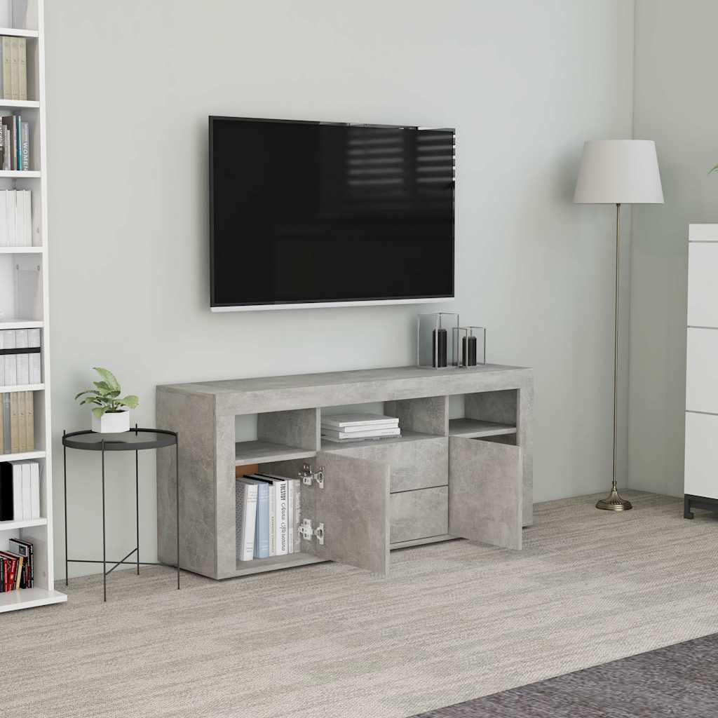 Έπιπλο Τηλεόρασης Γκρι Σκυροδέματος 120x30x50 εκ. Μοριοσανίδα