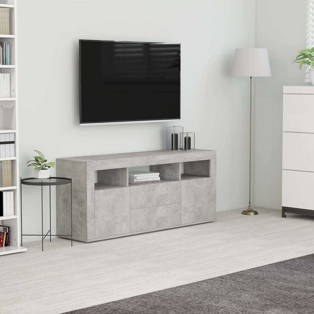 Έπιπλο Τηλεόρασης Γκρι Σκυροδέματος 120x30x50 εκ. Μοριοσανίδα