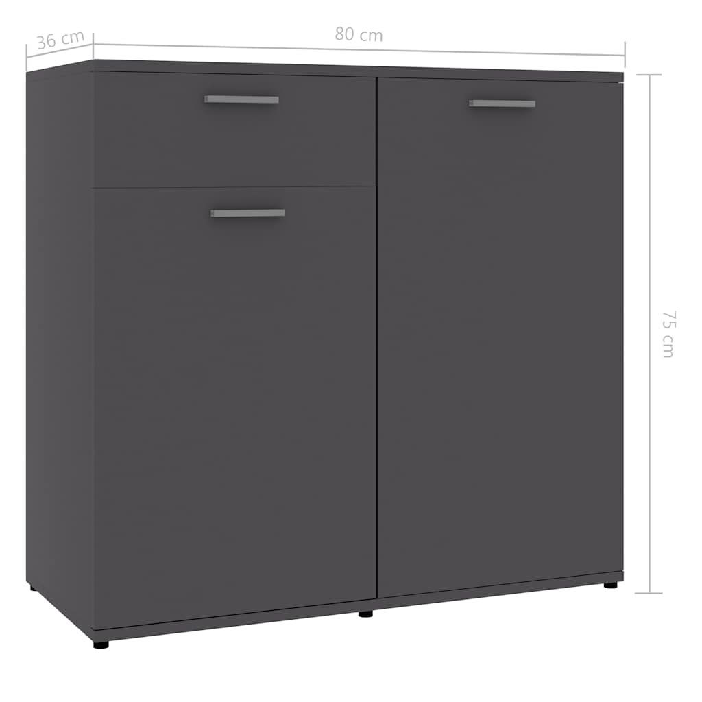 Ντουλάπι με Συρτάρι Γκρι 80 x 36 x 75 εκ. από Μοριοσανίδα