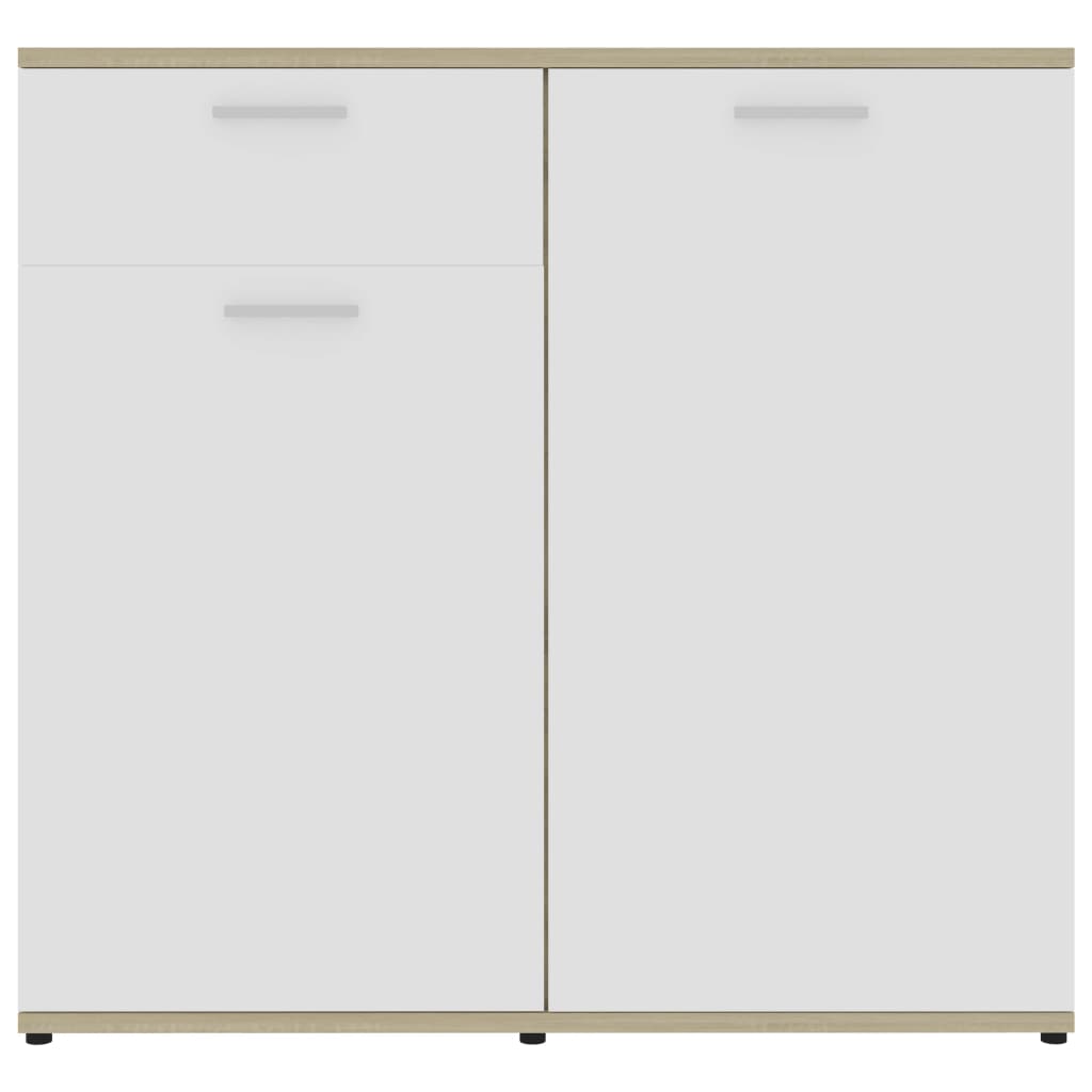 Ντουλάπι με Συρτάρι Λευκό/Sonoma Δρυς 80x36x75 εκ. Επεξ. Ξύλο