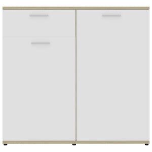 Ντουλάπι με Συρτάρι Λευκό/Sonoma Δρυς 80x36x75 εκ. Επεξ. Ξύλο