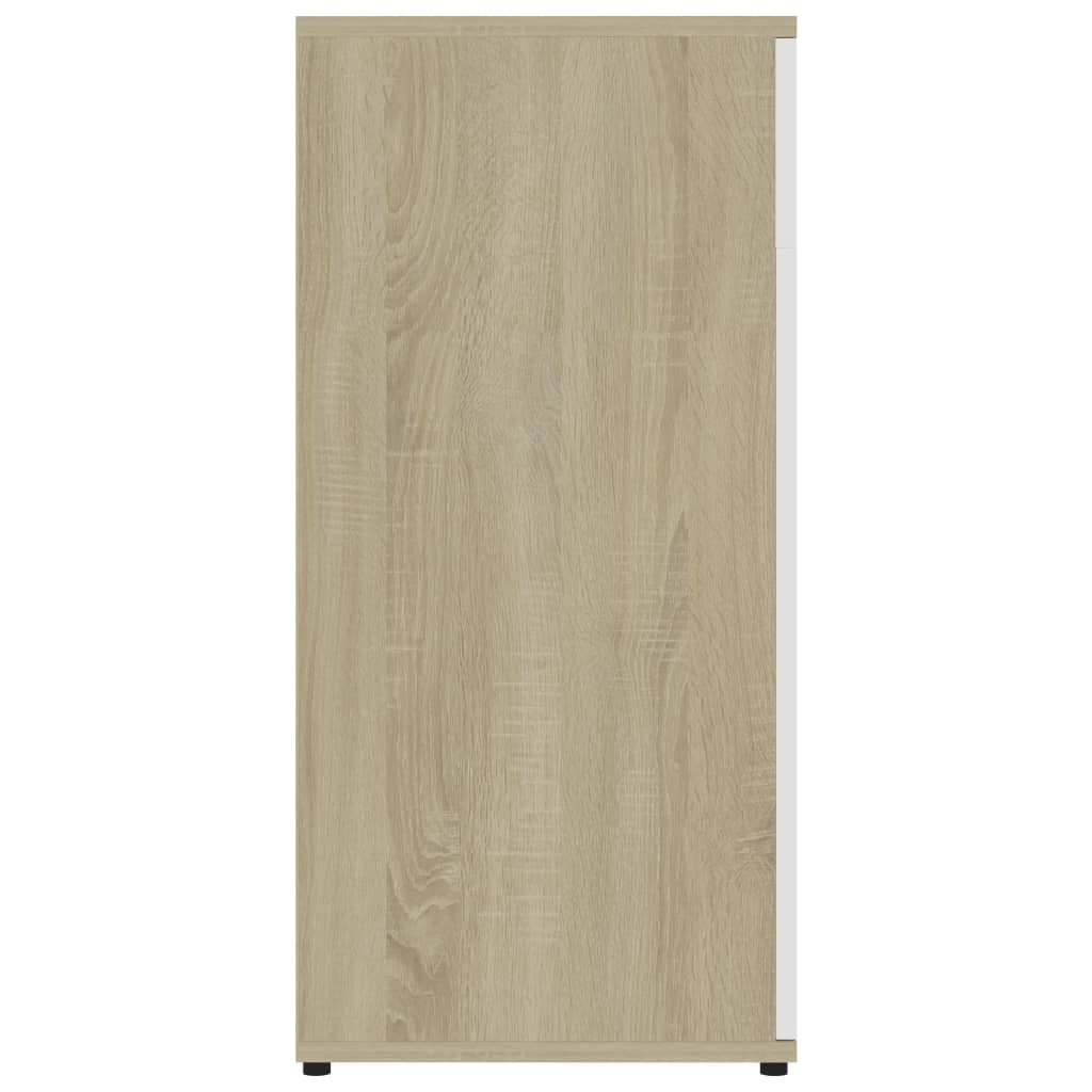 Ντουλάπι με Συρτάρι Λευκό/Sonoma Δρυς 80x36x75 εκ. Επεξ. Ξύλο