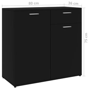 Ντουλάπι με Συρτάρι Μαύρο 80 x 36 x 75 εκ. από Μοριοσανίδα