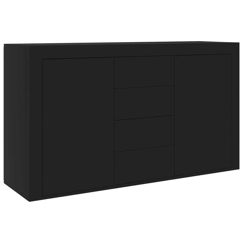 Μπουφές Μαύρος 120 x 36 x 69 εκ. από Επεξ. Ξύλο