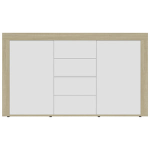 Μπουφές Λευκό / Sonoma Δρυς 120 x 36 x 69 εκ. από Μοριοσανίδα