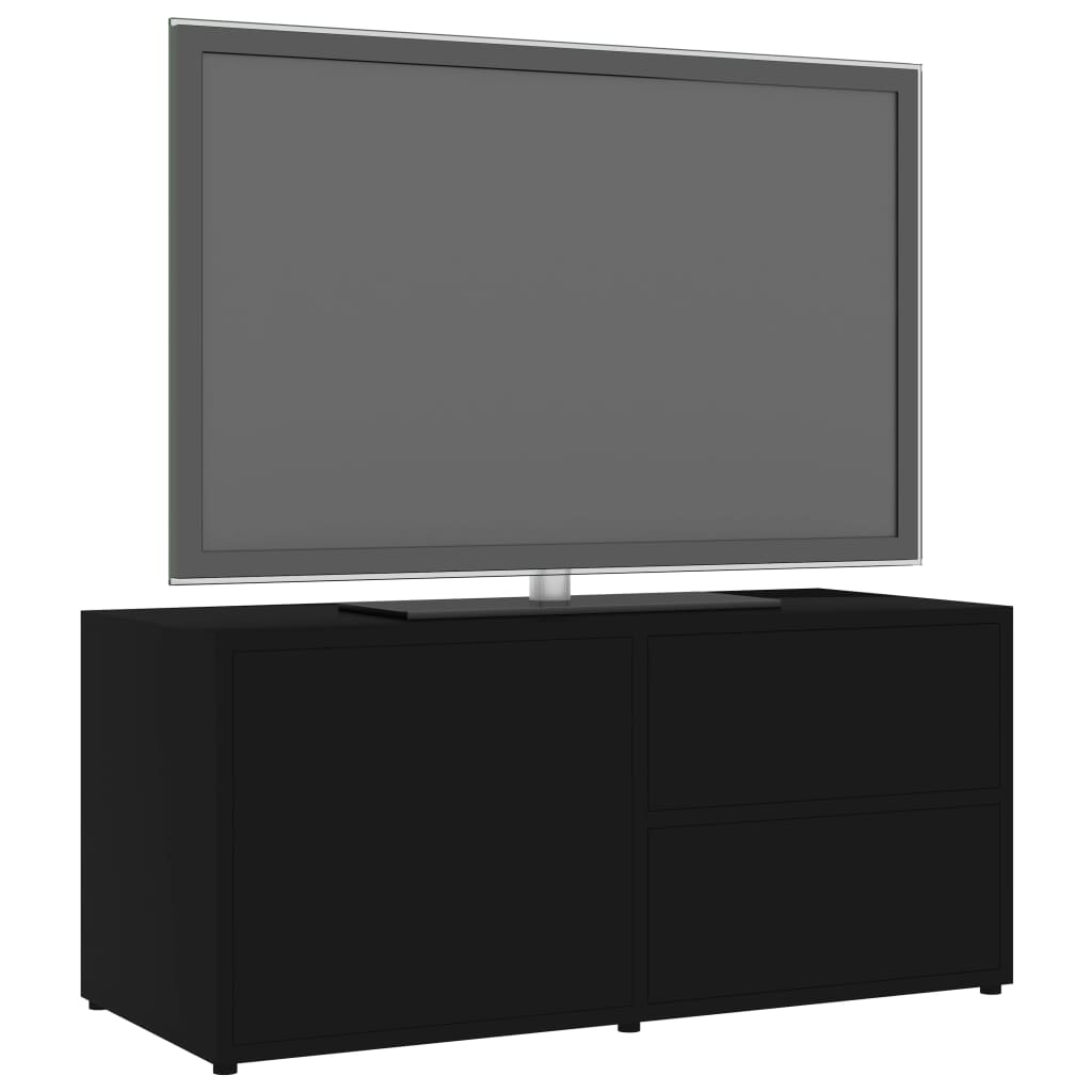 Έπιπλο Τηλεόρασης Μαύρο 80 x 34 x 36 εκ. από Επεξ. Ξύλο - Pakobazaar
