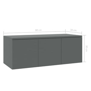 Έπιπλο Τηλεόρασης Γκρι 80 x 34 x 30 εκ. από Επεξ. Ξύλο