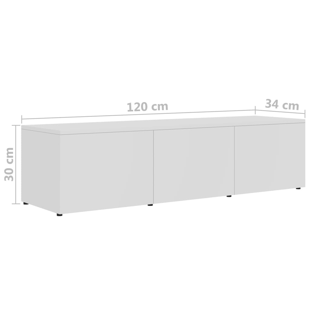 Έπιπλο Τηλεόρασης Λευκό 120 x 34 x 30 εκ. από Μοριοσανίδα