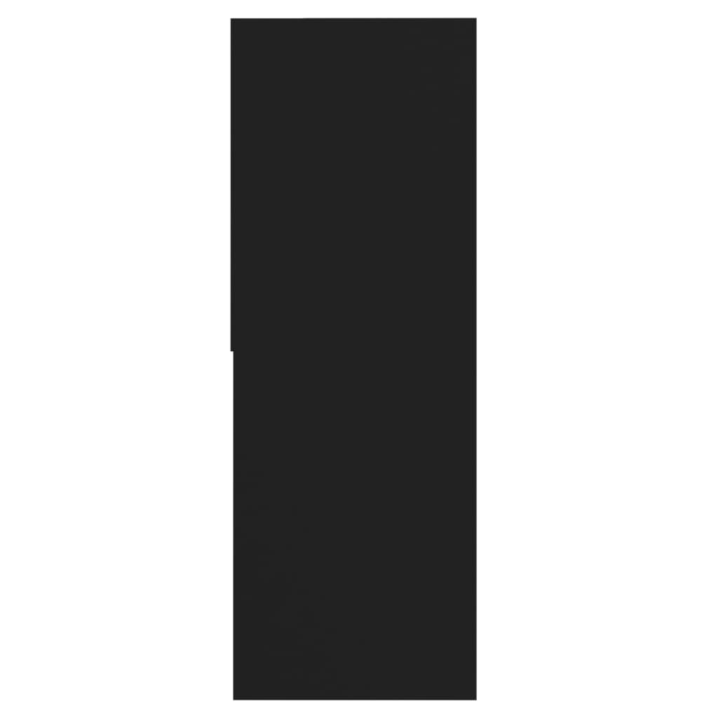 Βιβλιοθήκη Μαύρη 67 x 24 x 161 εκ. από Επεξ. Ξύλο - Pakobazaar