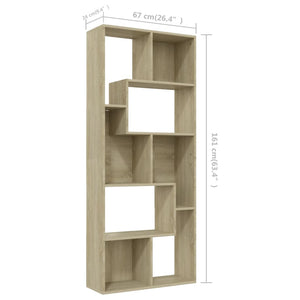 Βιβλιοθήκη Χρώμα Sonoma Δρυς 67x24x161 εκ. από Επεξ. Ξύλο - Pakobazaar