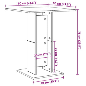 Τραπέζι Bistro Γκρι 60 x 60 x 75 εκ. Μοριοσανίδα - Pakobazaar