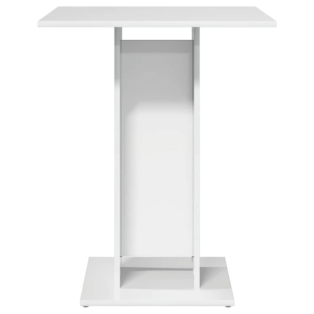 Τραπέζι Bistro Γυαλιστερό Λευκό 60 x 60 x 75 εκ. Επεξ. Ξύλο