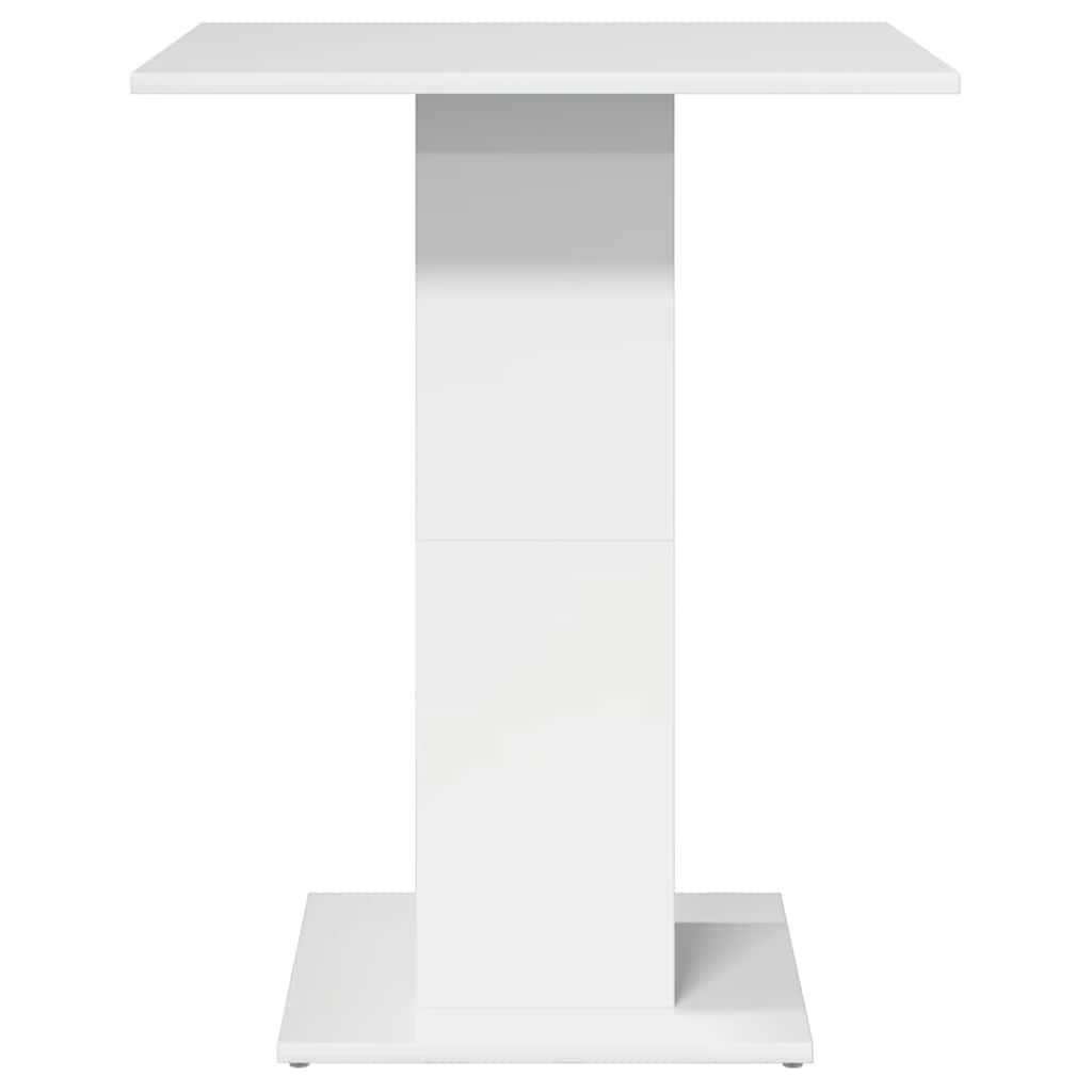 Τραπέζι Bistro Γυαλιστερό Λευκό 60 x 60 x 75 εκ. Επεξ. Ξύλο