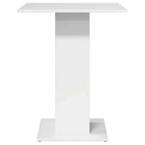 Τραπέζι Bistro Γυαλιστερό Λευκό 60 x 60 x 75 εκ. Επεξ. Ξύλο