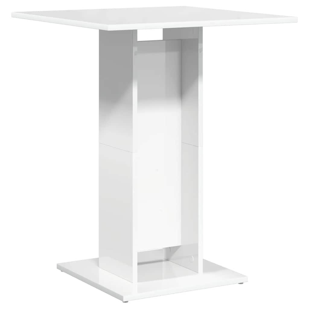 Τραπέζι Bistro Γυαλιστερό Λευκό 60 x 60 x 75 εκ. Επεξ. Ξύλο