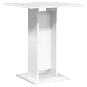 Τραπέζι Bistro Γυαλιστερό Λευκό 60 x 60 x 75 εκ. Επεξ. Ξύλο