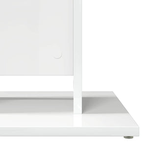 Τραπέζι Bistro Γυαλιστερό Λευκό 60 x 60 x 75 εκ. Επεξ. Ξύλο