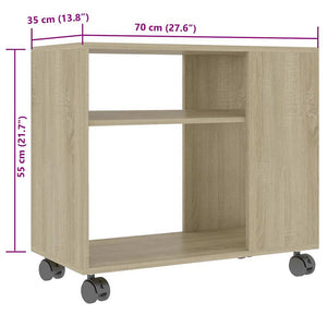 Τραπέζι Βοηθητικό Sonoma Δρυς 70x35x60,5 εκ. Επεξεργασμένο Ξύλο