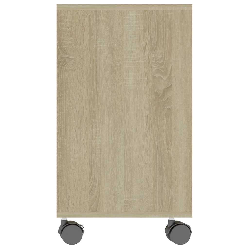 Τραπέζι Βοηθητικό Λευκό/Sonoma Δρυς 70x35x60,5 εκ. Επεξεργ. Ξύλο