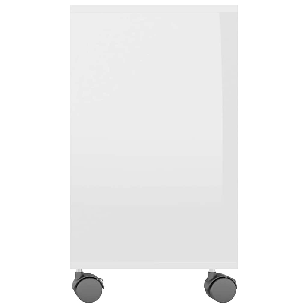 Τραπέζι Βοηθητικό Γυαλιστ.Λευκό 70x35x55 εκ. Επεξεργασμένο Ξύλο