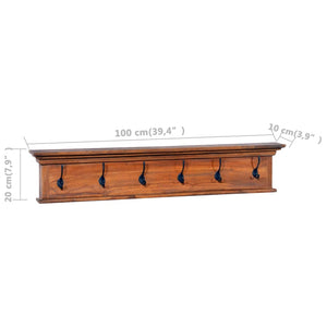 Κρεμάστρα Τοίχου 100 x 10 x 20 εκ. από Μασίφ Ξύλο Teak