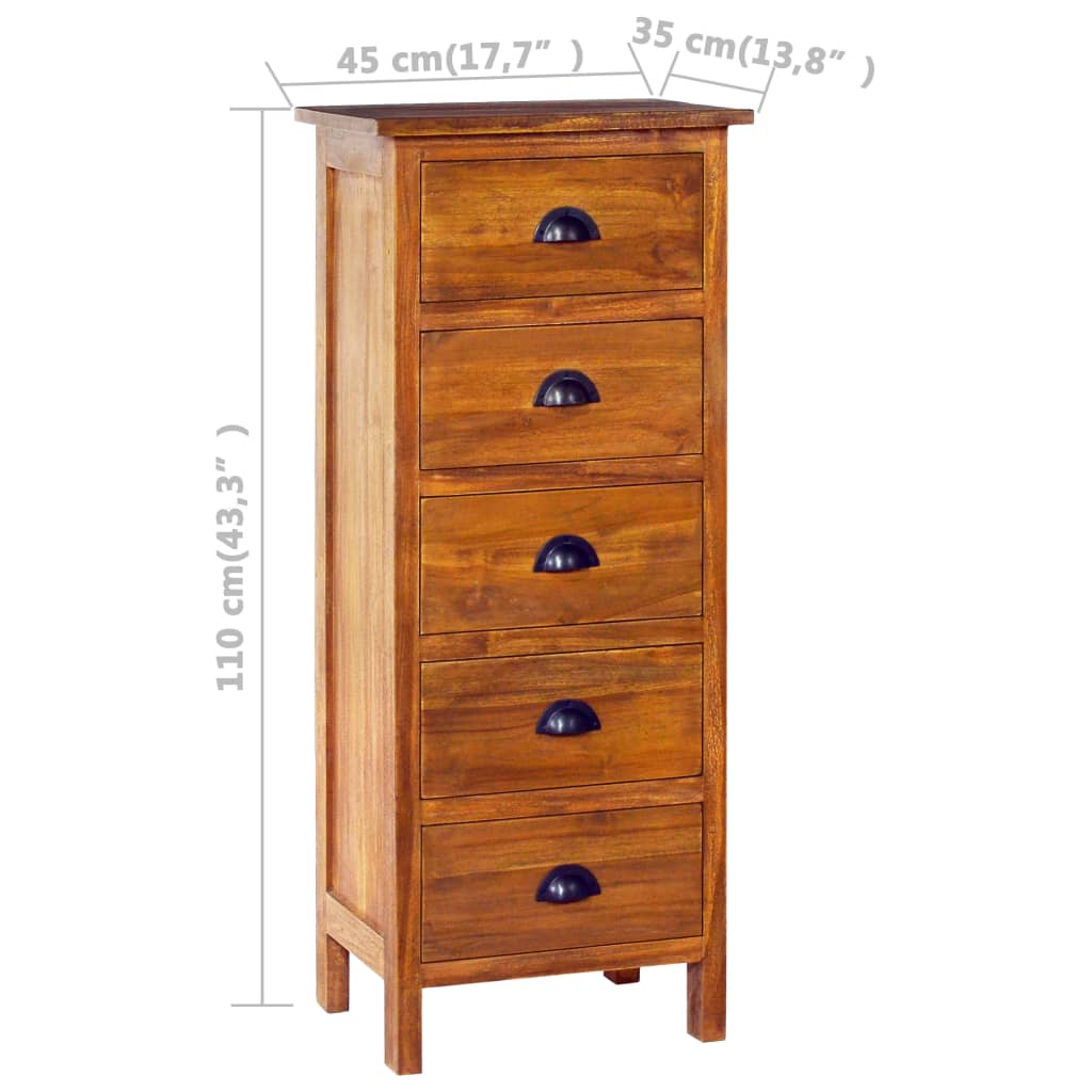 Συρταριέρα 45 x 35 x 110 εκ. από Μασίφ Ξύλο Teak
