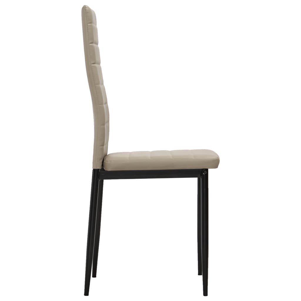 3053750  5 Piece Dining Set Faux Leather Cappuccino (248304+282586)