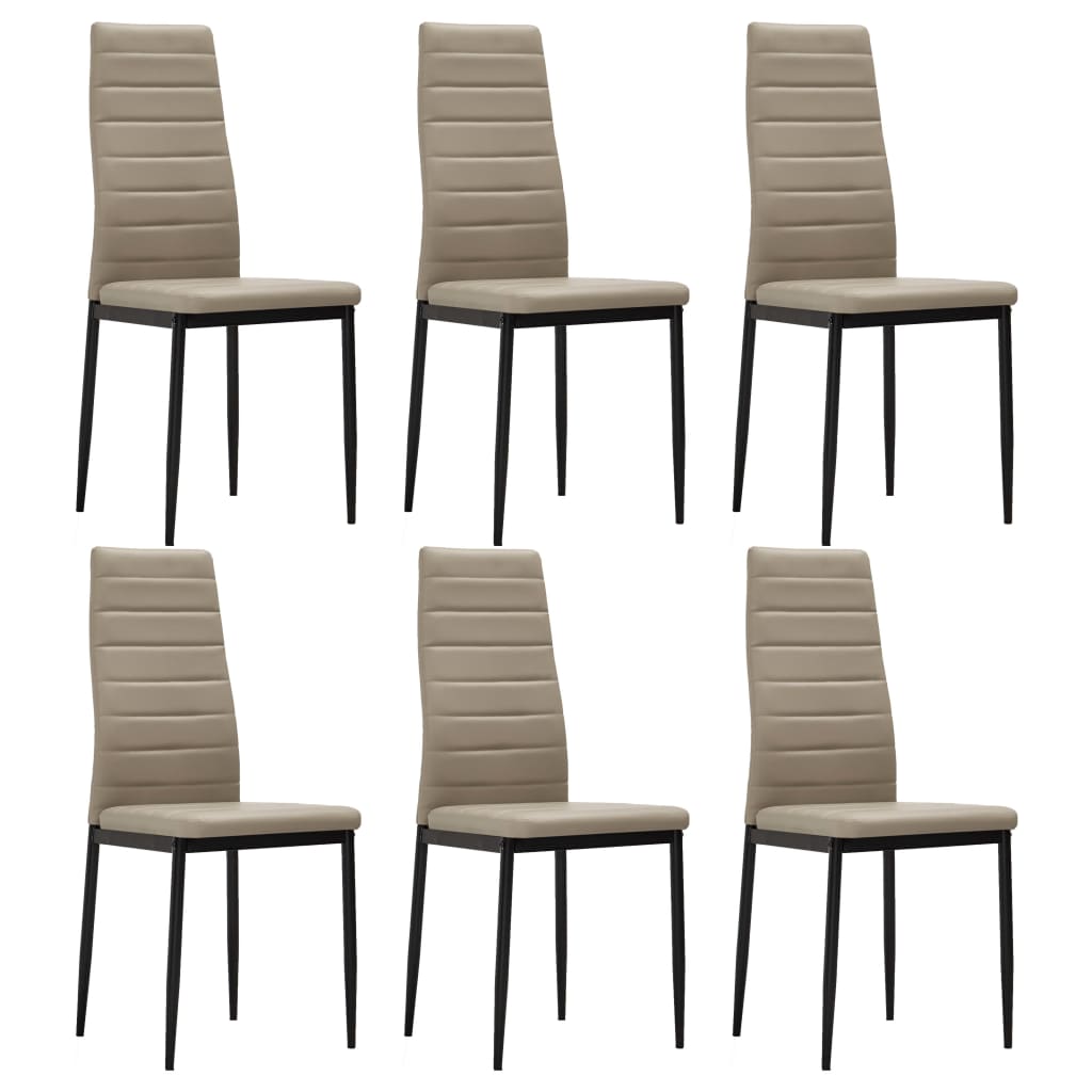 3053751  7 Piece Dining Set Faux Leather Cappuccino (248304+282585+282586) - Pakobazaar