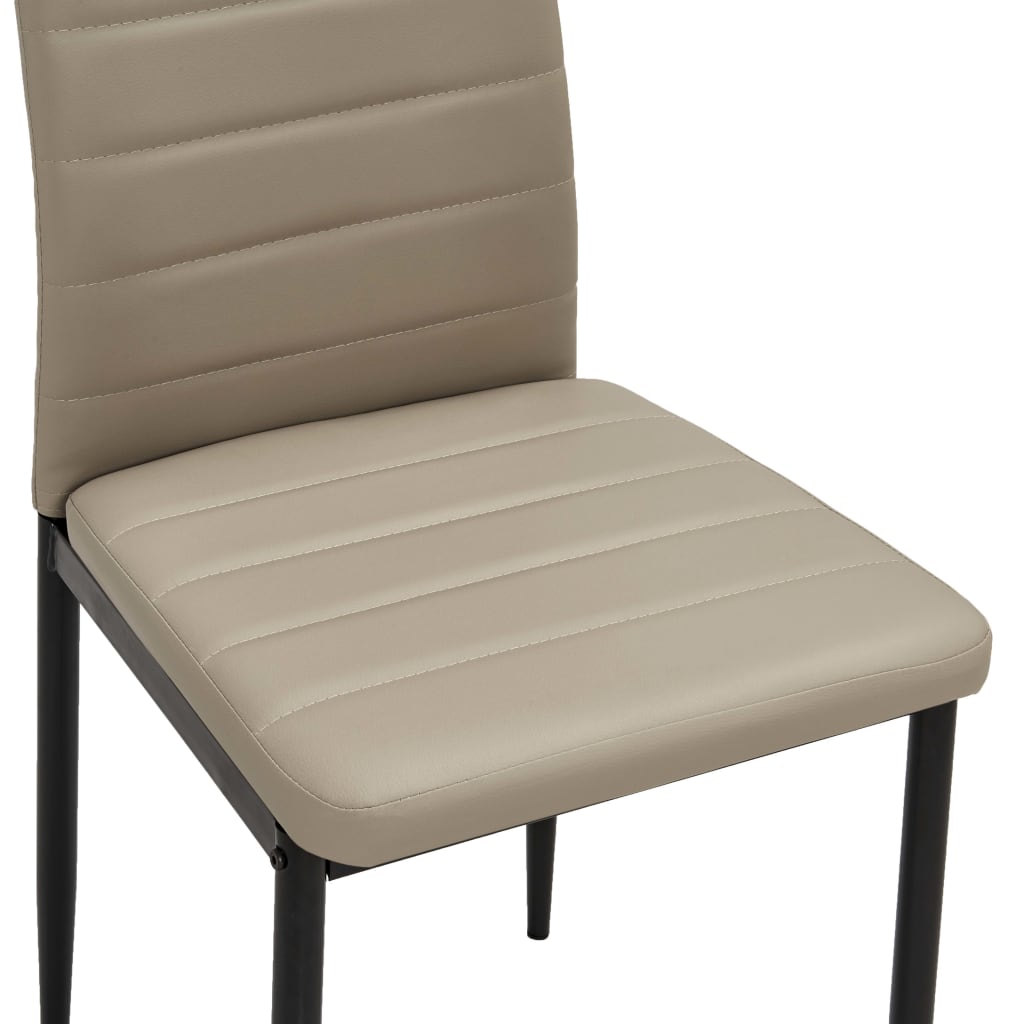 3053911  5 Piece Dining Set Faux Leather Cappuccino(248299+282586)
