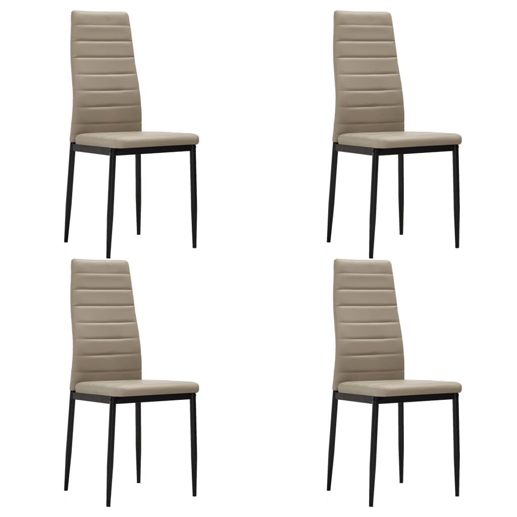 3053911  5 Piece Dining Set Faux Leather Cappuccino(248299+282586)