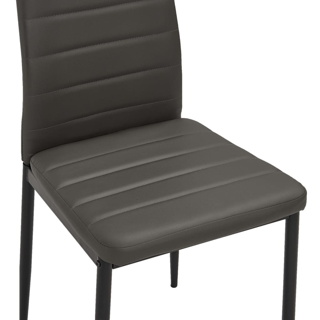 3053947  5 Piece Dining Set Faux Leather Grey(248302+282582)