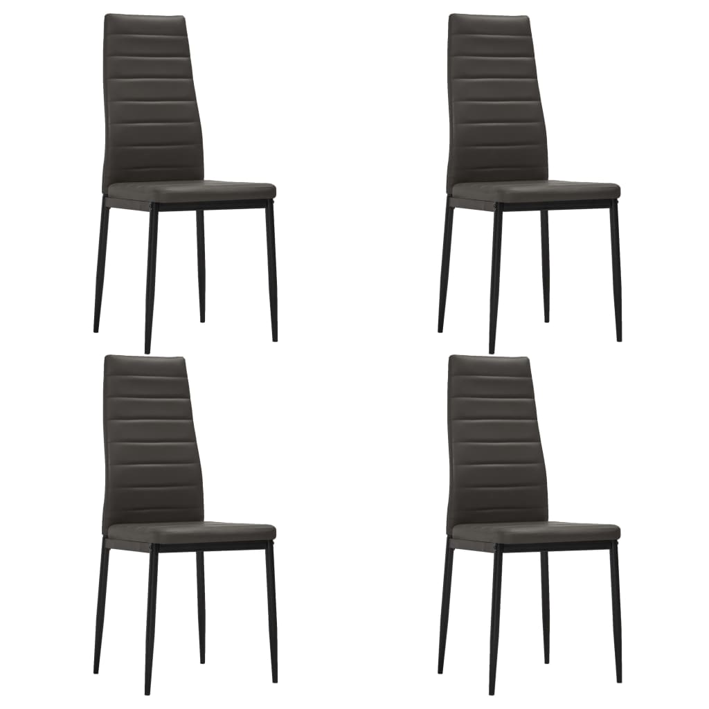 3053947  5 Piece Dining Set Faux Leather Grey(248302+282582)