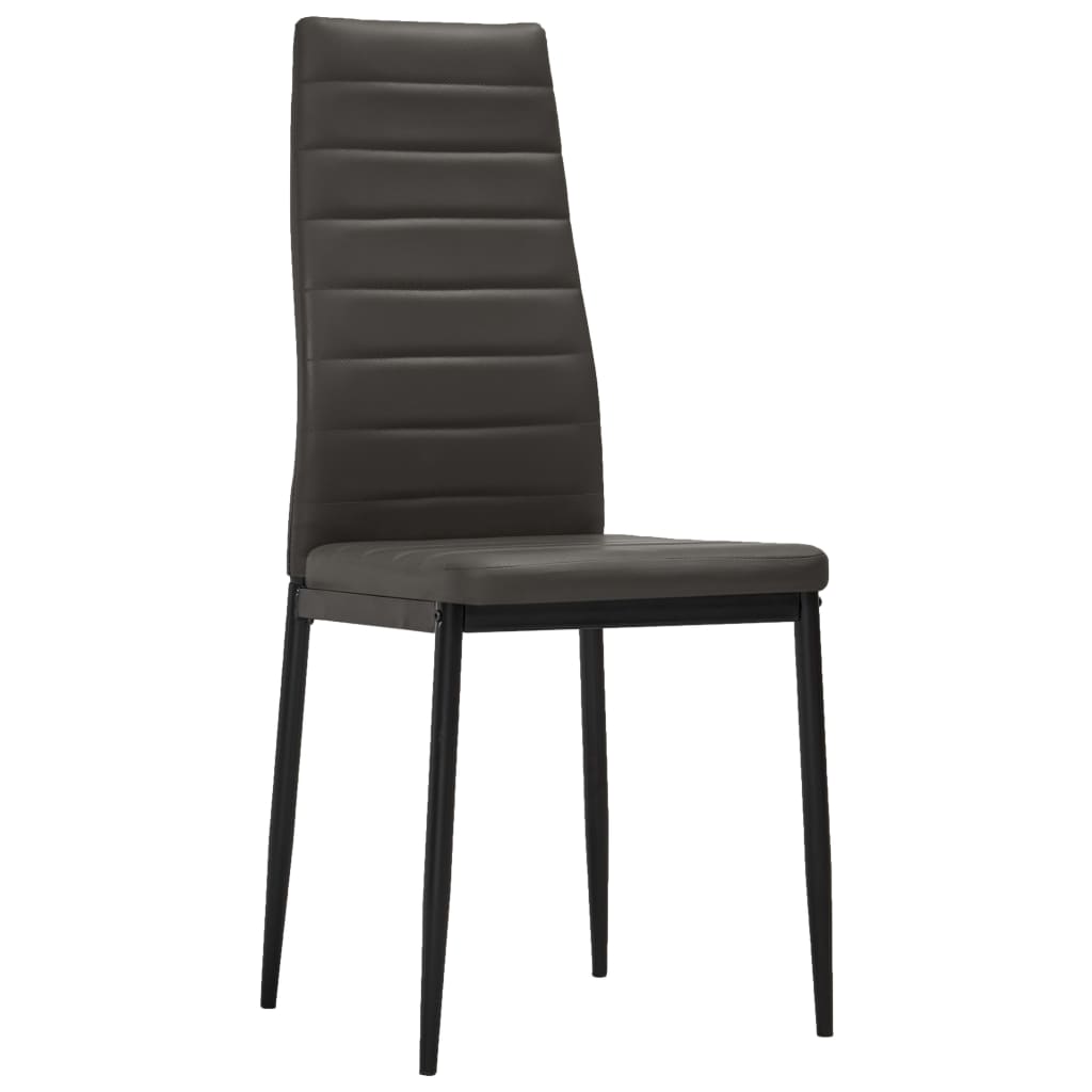 3053947  5 Piece Dining Set Faux Leather Grey(248302+282582)